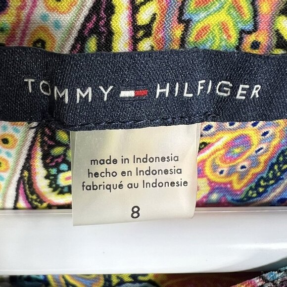 Tommy Hilfiger Womens 8 Psychedelic 70s Thyme Sleeveless Groovy Dress Stretchy - Picture 11 of 14